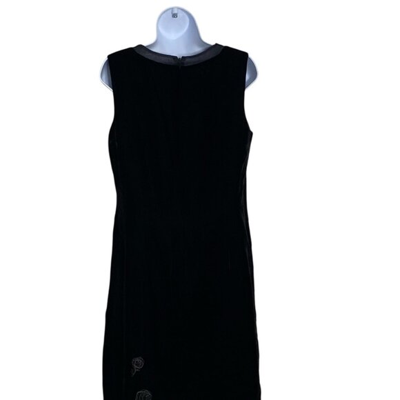 Laura Ashley velvet dress vintage black velvet sleeveless vintage 10 NWT lined - Picture 2 of 8